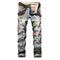 Frayed Men's Ripped Jeans Mid Waist Jeans Basic Straight Pants